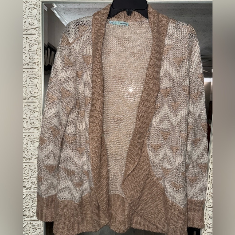 Maurices• Geometric Silver Shimmer Cardigan